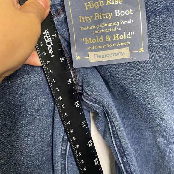 Democracy Womens Jeans Size 6 High Rise Itty Bitty Boot Dark Wash Denim - Picture 7 of 13